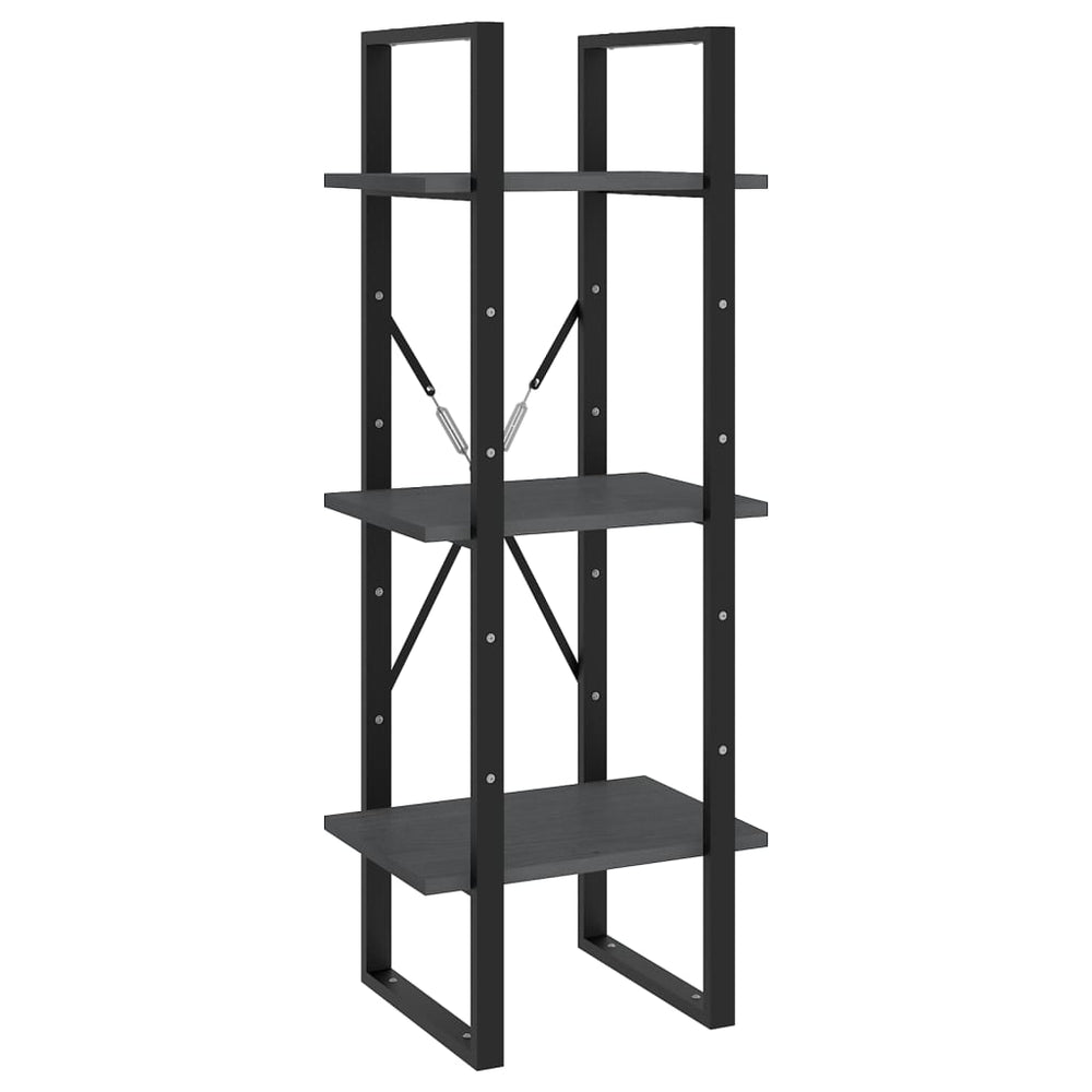 Boekenkast met 5 schappen 40x30x175 cm grenenhout grijs MeubelReus