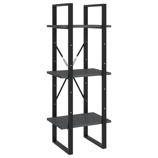 Boekenkast met 5 schappen 40x30x175 cm grenenhout grijs MeubelReus