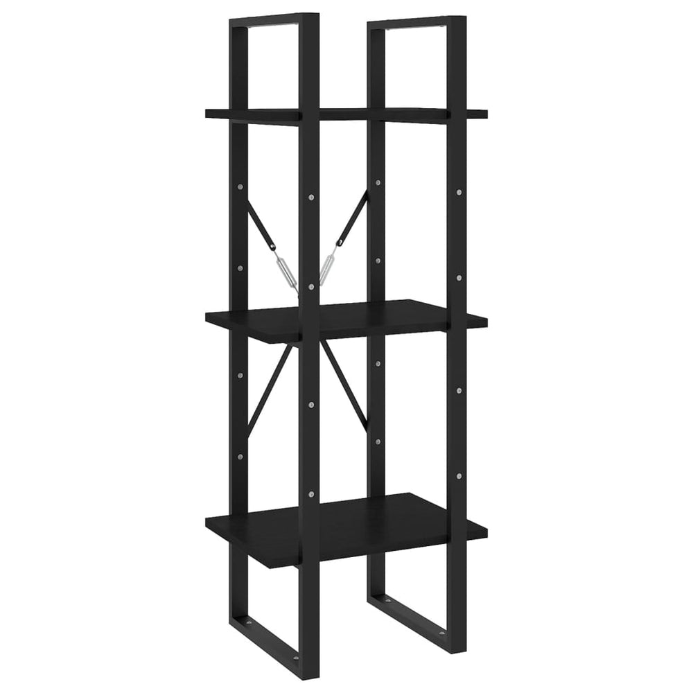Boekenkast met 5 schappen 40x30x175 cm grenenhout zwart MeubelReus