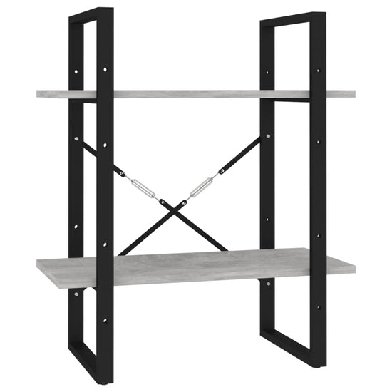 Boekenkast met 5 schappen 60x30x175 cm bewerkt hout betongrijs MeubelReus
