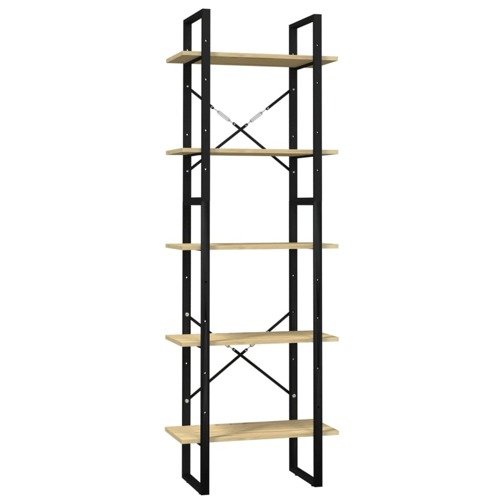 Boekenkast met 5 schappen 60x30x175 cm massief grenenhout MeubelReus