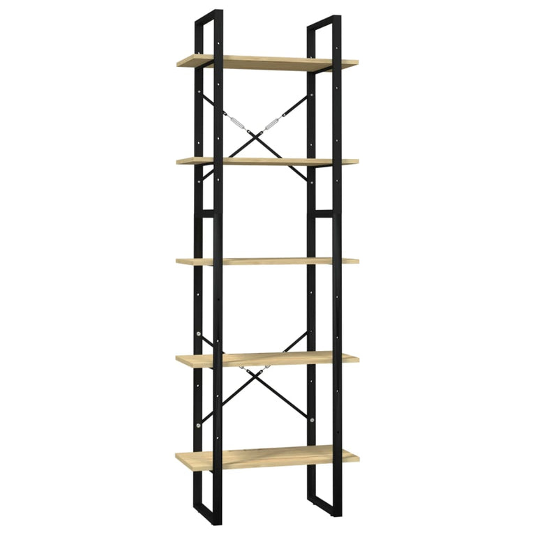 Boekenkast met 5 schappen 60x30x175 cm massief grenenhout MeubelReus