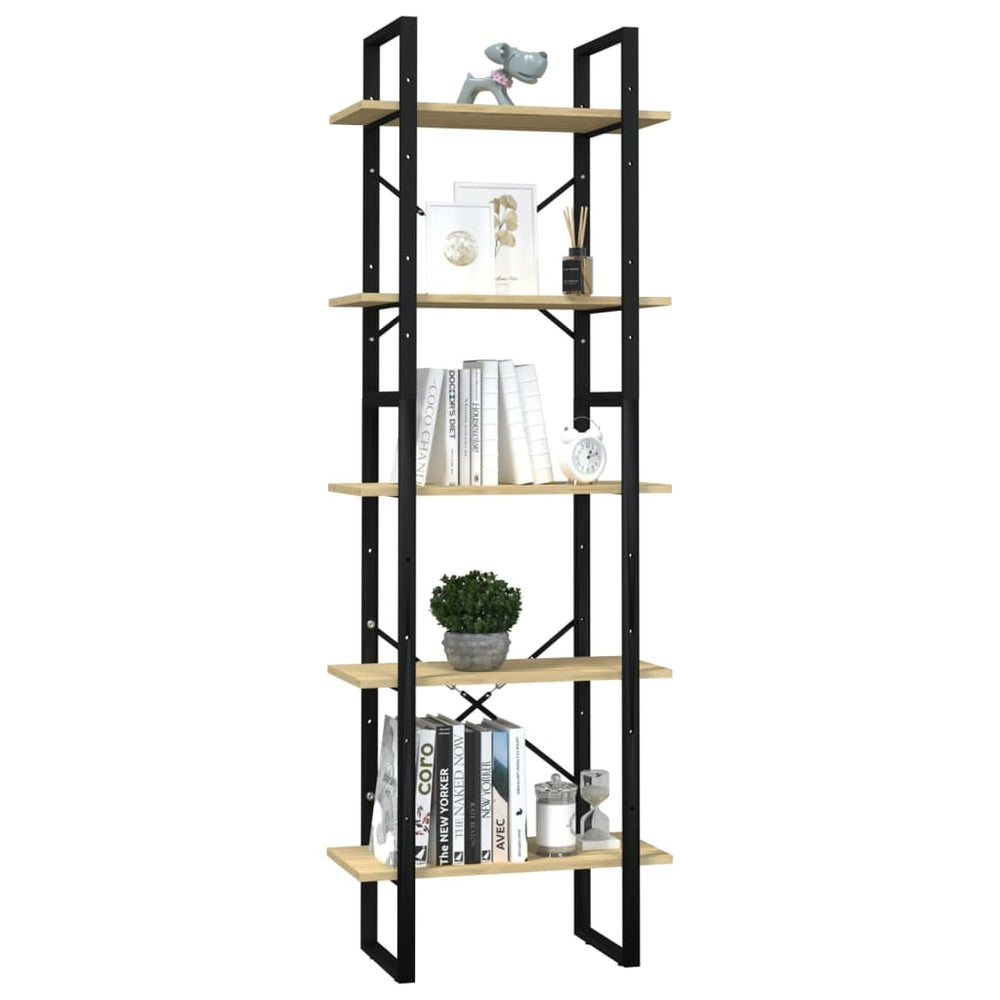 Boekenkast met 5 schappen 60x30x175 cm massief grenenhout MeubelReus