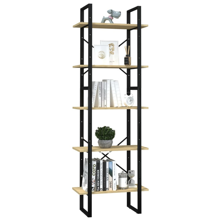 Boekenkast met 5 schappen 60x30x175 cm massief grenenhout MeubelReus