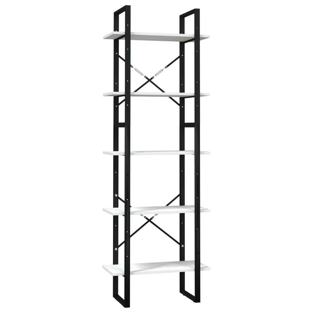 Boekenkast met 5 schappen 60x30x175 cm grenenhout wit MeubelReus