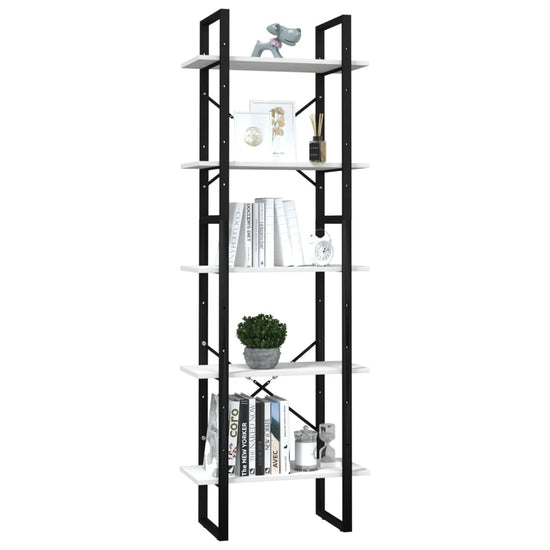 Boekenkast met 5 schappen 60x30x175 cm grenenhout wit MeubelReus