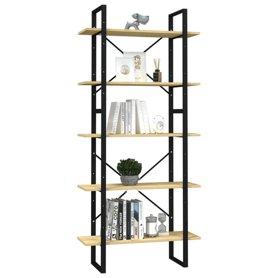 Boekenkast met 5 schappen 80x30x175 cm massief grenenhout MeubelReus