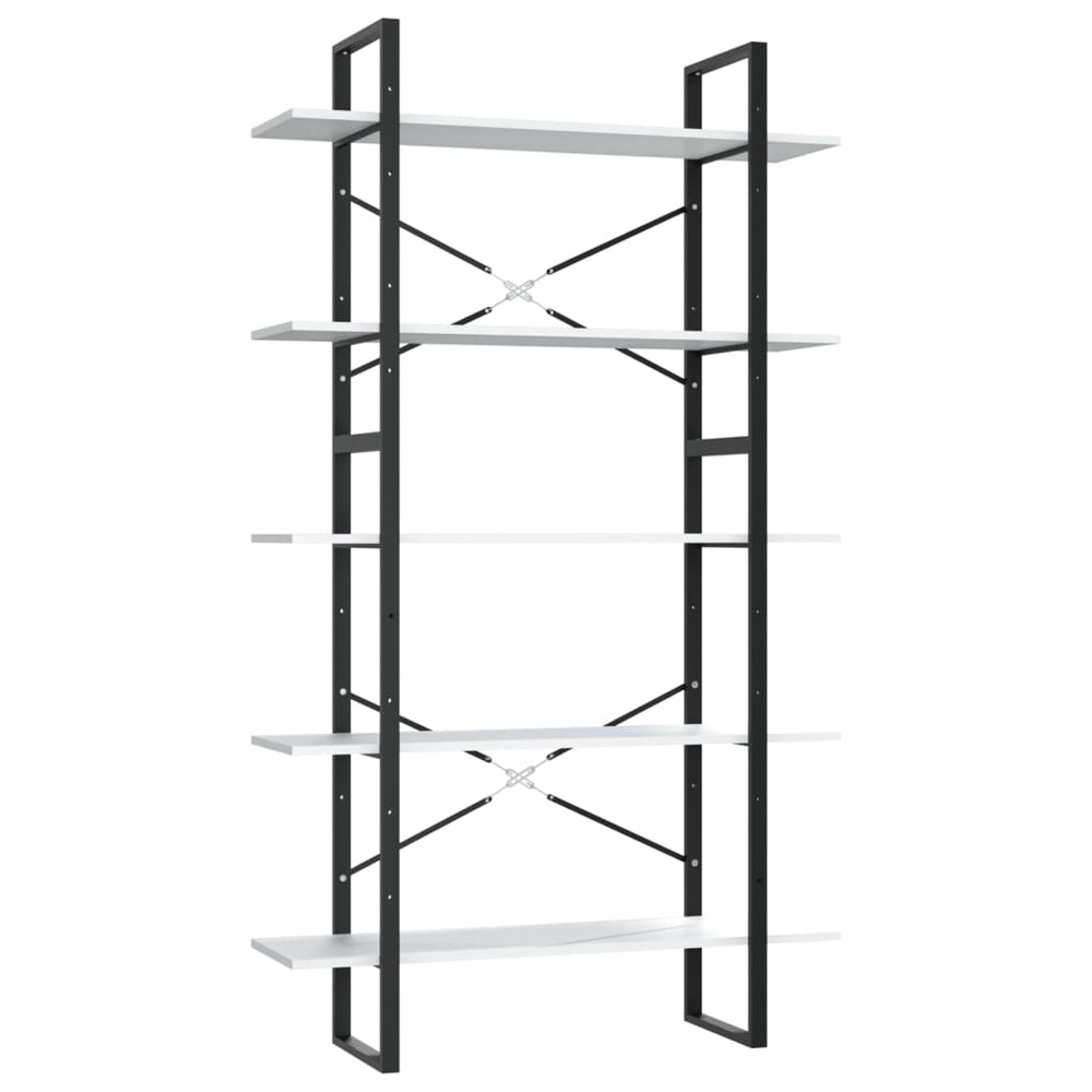 Boekenkast met 5 schappen 100x30x175 cm bewerkt hout wit MeubelReus