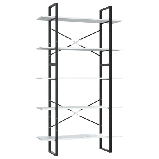 Boekenkast met 5 schappen 100x30x175 cm bewerkt hout wit MeubelReus