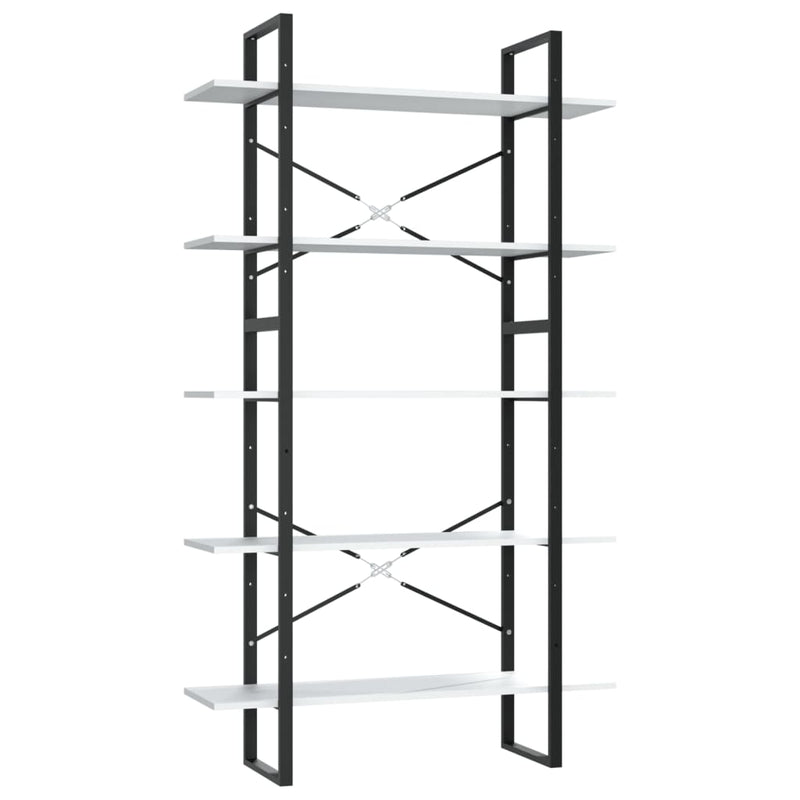Boekenkast met 5 schappen 100x30x175 cm bewerkt hout wit MeubelReus
