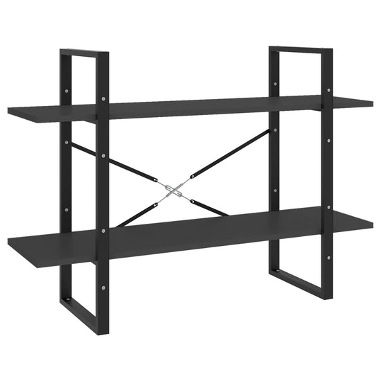 Boekenkast met 5 schappen 100x30x175 cm bewerkt hout grijs MeubelReus