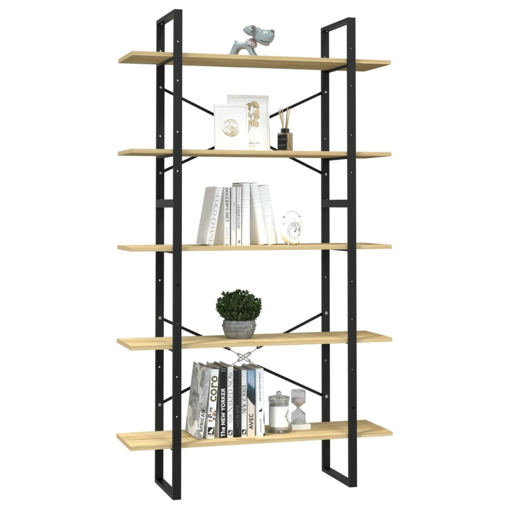 Boekenkast met 5 schappen 100x30x175 cm massief grenenhout MeubelReus