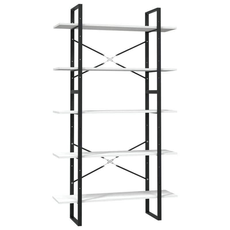Boekenkast met 5 schappen 100x30x175 cm grenenhout wit MeubelReus