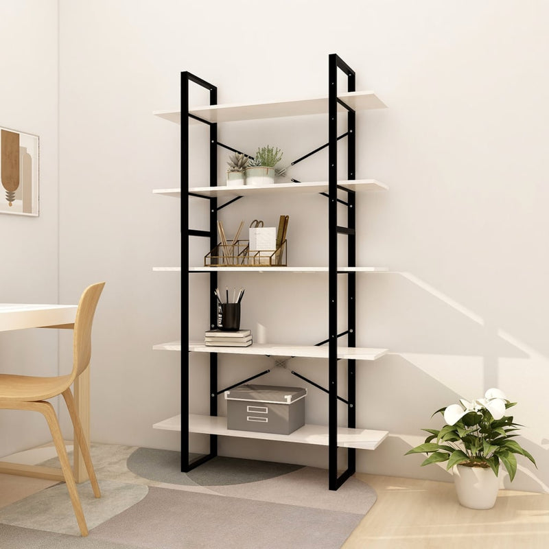 Boekenkast met 5 schappen 100x30x175 cm grenenhout wit MeubelReus