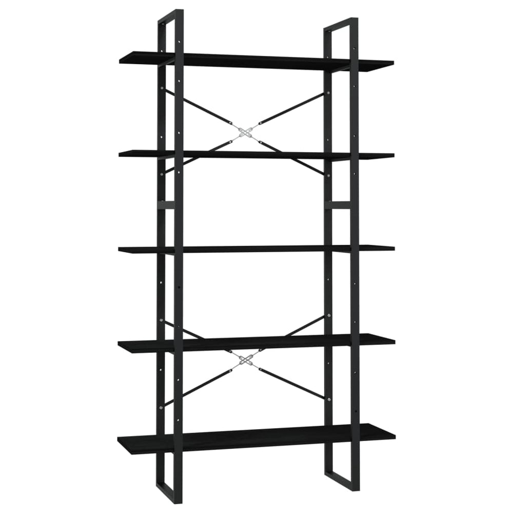 Boekenkast met 5 schappen 100x30x175 cm grenenhout zwart MeubelReus