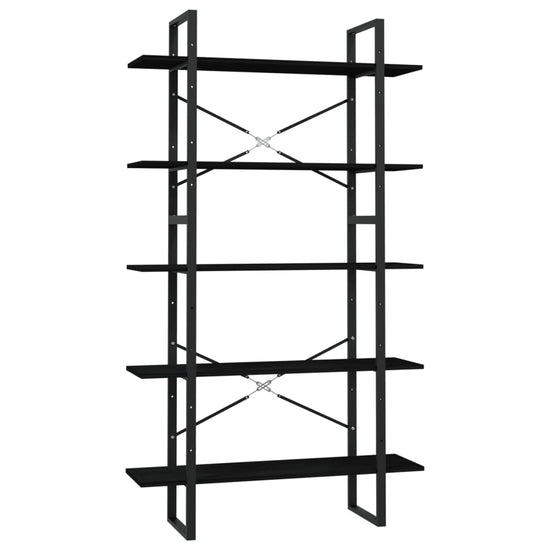 Boekenkast met 5 schappen 100x30x175 cm grenenhout zwart MeubelReus