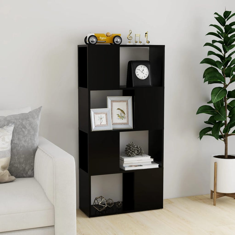 Boekenkast/kamerscherm 60x24x124,5 cm spaanplaat zwart MeubelReus