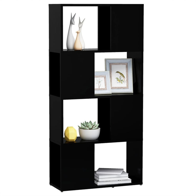 Boekenkast/kamerscherm 60x24x124,5 cm spaanplaat zwart MeubelReus