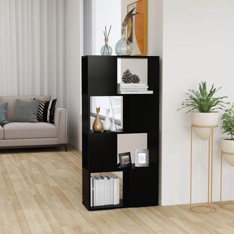 Boekenkast/kamerscherm 60x24x124,5 cm spaanplaat zwart MeubelReus