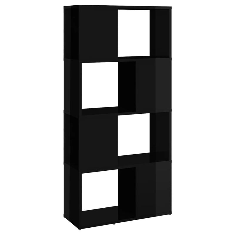Boekenkast/kamerscherm 60x24x124,5 cm hoogglans zwart MeubelReus