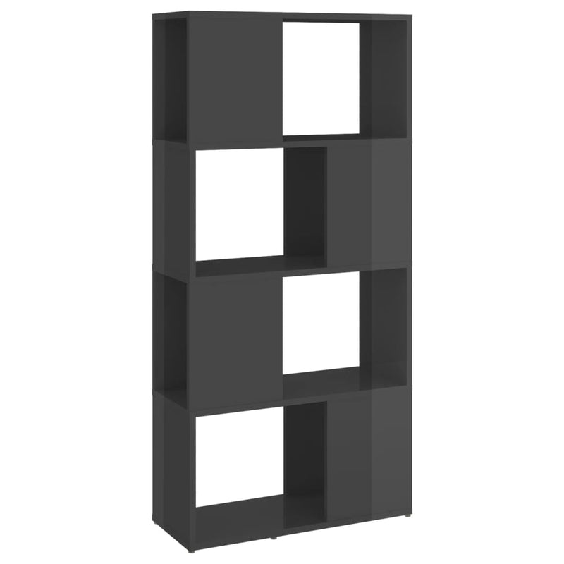 Boekenkast/kamerscherm 60x24x124,5 cm hoogglans grijs MeubelReus