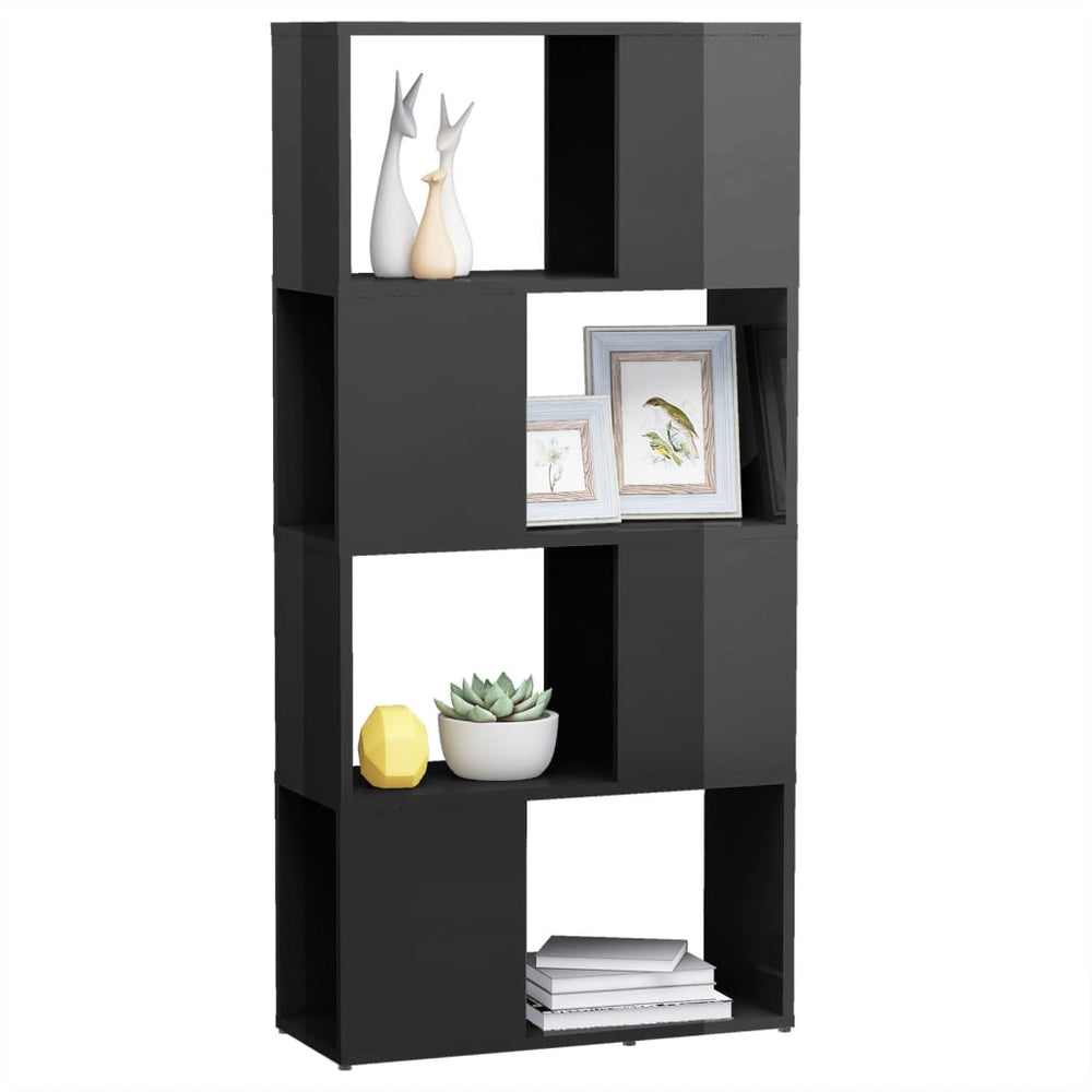 Boekenkast/kamerscherm 60x24x124,5 cm hoogglans grijs MeubelReus
