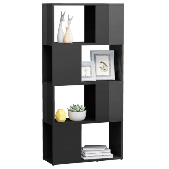 Boekenkast/kamerscherm 60x24x124,5 cm hoogglans grijs MeubelReus