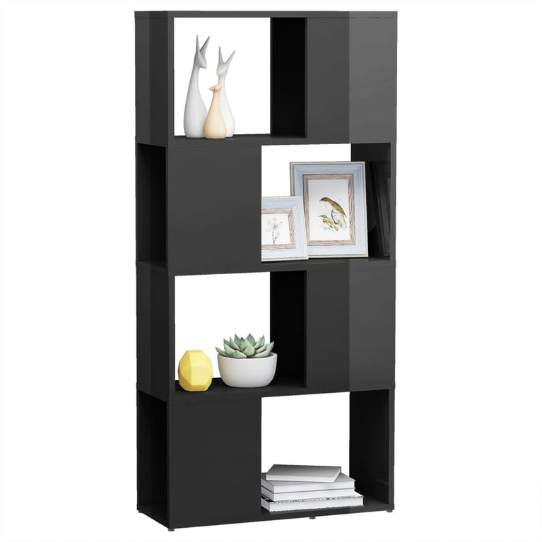 Boekenkast/kamerscherm 60x24x124,5 cm hoogglans grijs MeubelReus