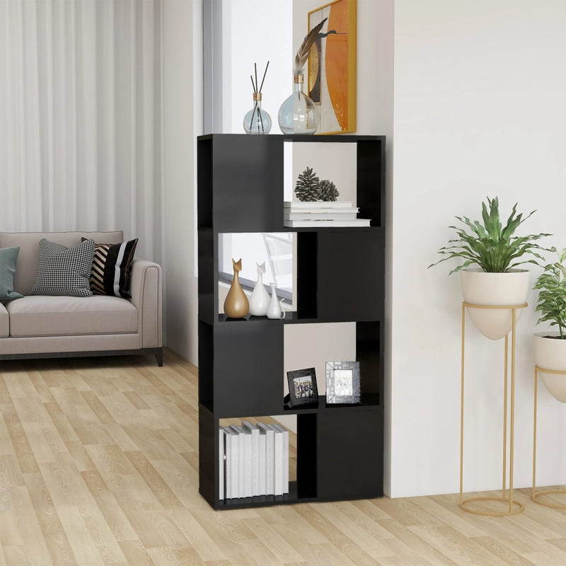 Boekenkast/kamerscherm 60x24x124,5 cm hoogglans grijs MeubelReus