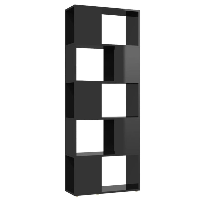 Boekenkast/kamerscherm 60x24x155 cm hoogglans zwart MeubelReus