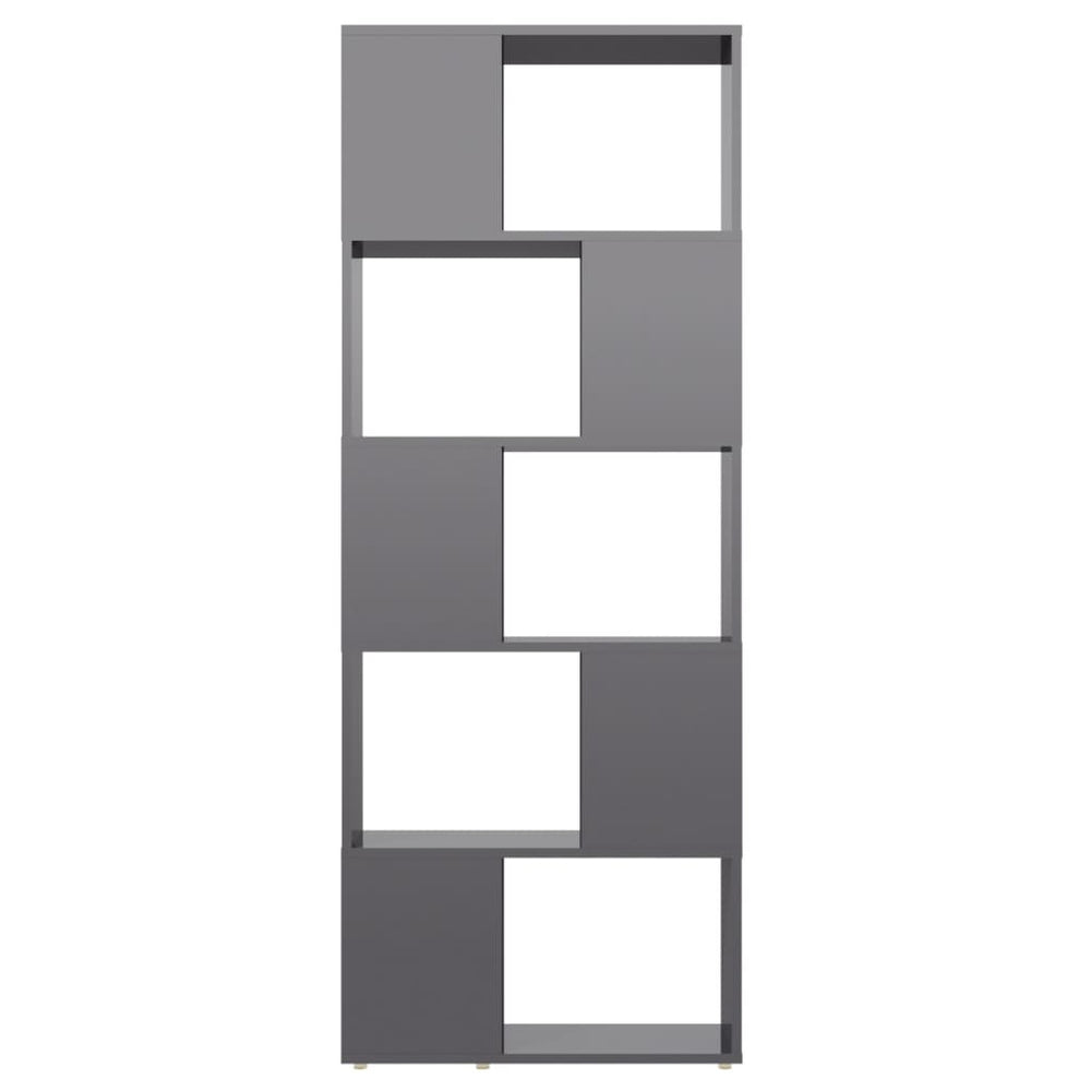 Boekenkast/kamerscherm 60x24x155 cm hoogglans grijs MeubelReus