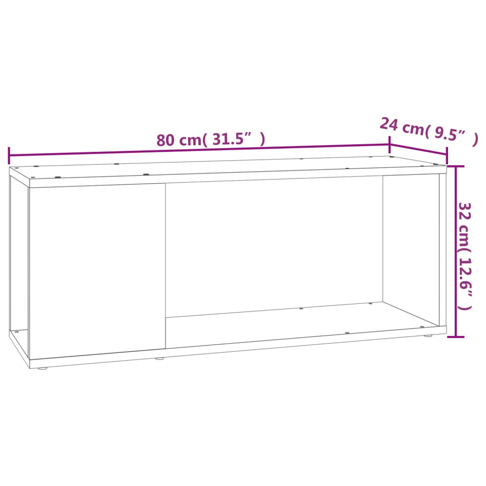 Tv-meubel 80x24x32 cm spaanplaat zwart MeubelReus