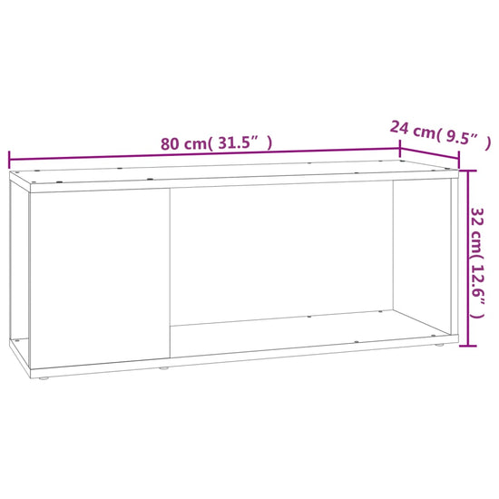 Tv-meubel 80x24x32 cm spaanplaat zwart MeubelReus