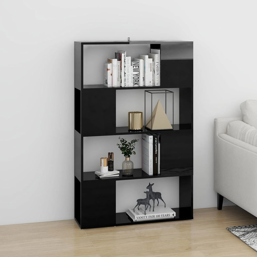Boekenkast/kamerscherm 80x24x124,5 cm hoogglans zwart MeubelReus