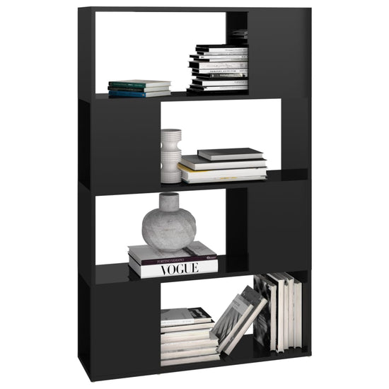 Boekenkast/kamerscherm 80x24x124,5 cm hoogglans zwart MeubelReus
