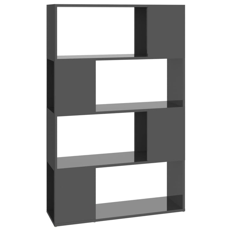 Boekenkast/kamerscherm 80x24x124,5 cm hoogglans grijs MeubelReus