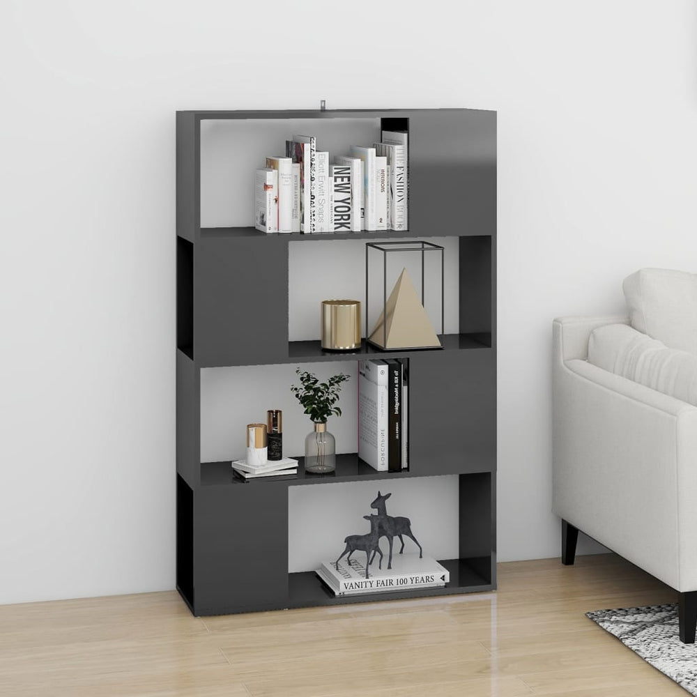 Boekenkast/kamerscherm 80x24x124,5 cm hoogglans grijs MeubelReus