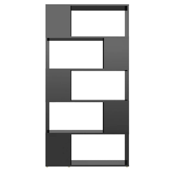 Boekenkast/kamerscherm 80x24x155 cm spaanplaat hoogglans zwart MeubelReus
