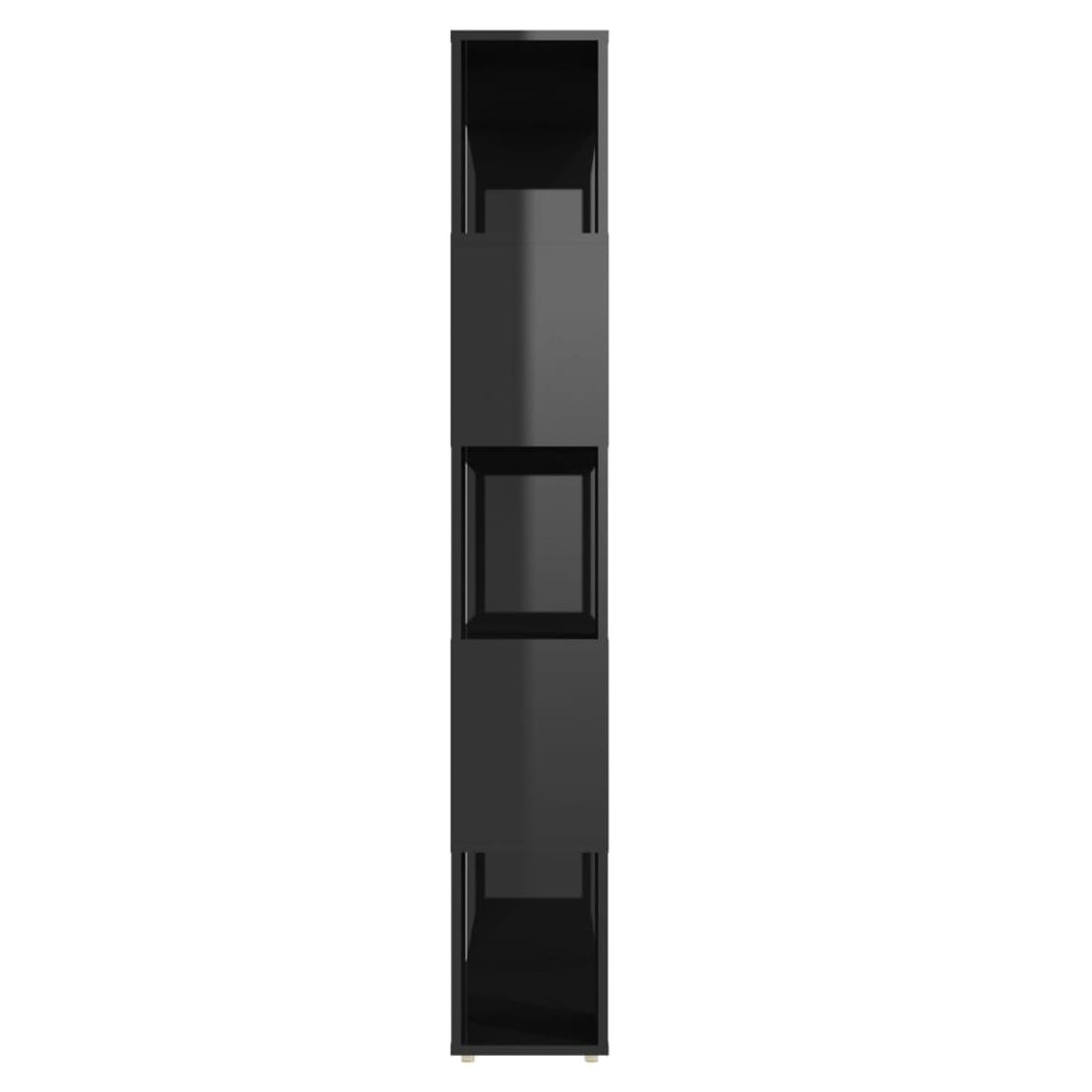 Boekenkast/kamerscherm 80x24x155 cm spaanplaat hoogglans zwart MeubelReus