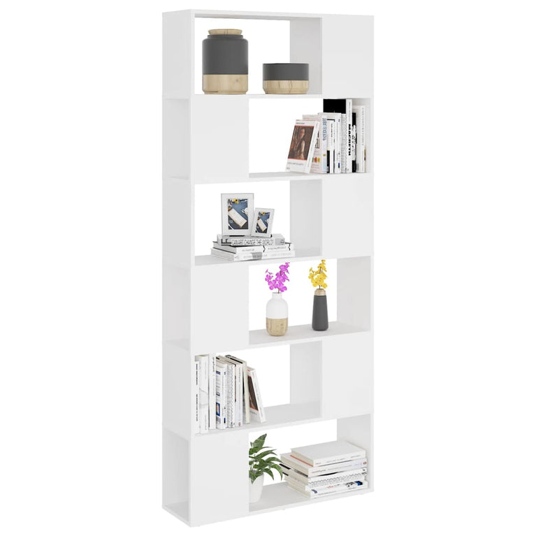 Boekenkast/kamerscherm 80x24x186 cm spaanplaat wit MeubelReus