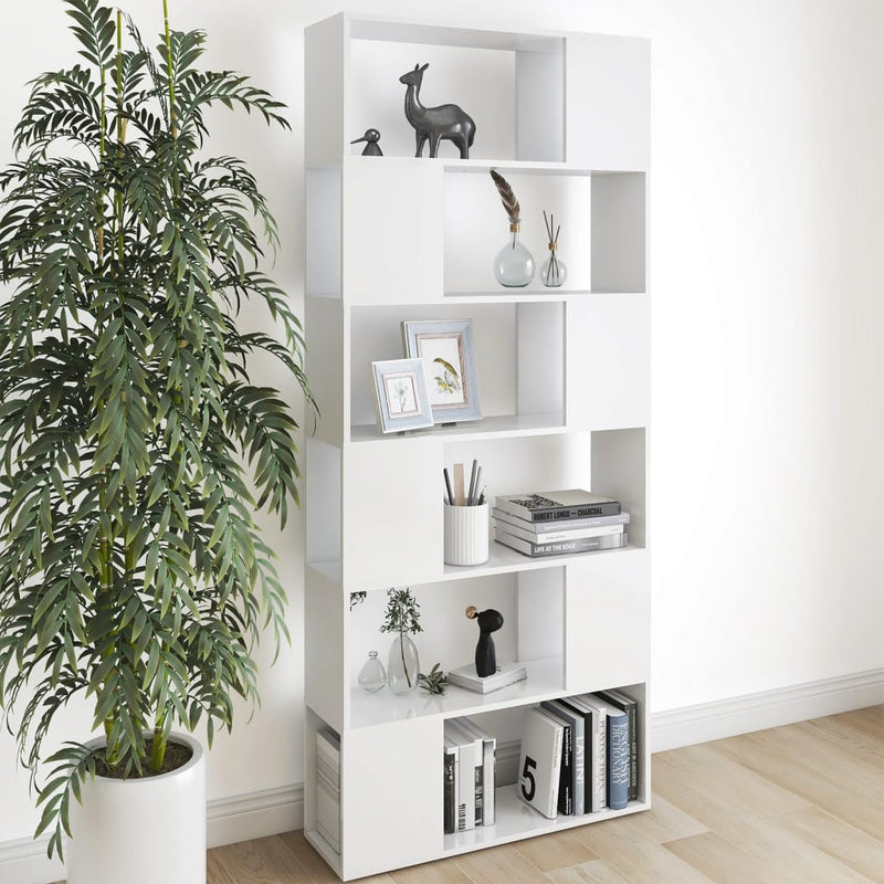 Boekenkast/kamerscherm 80x24x186 cm spaanplaat wit MeubelReus