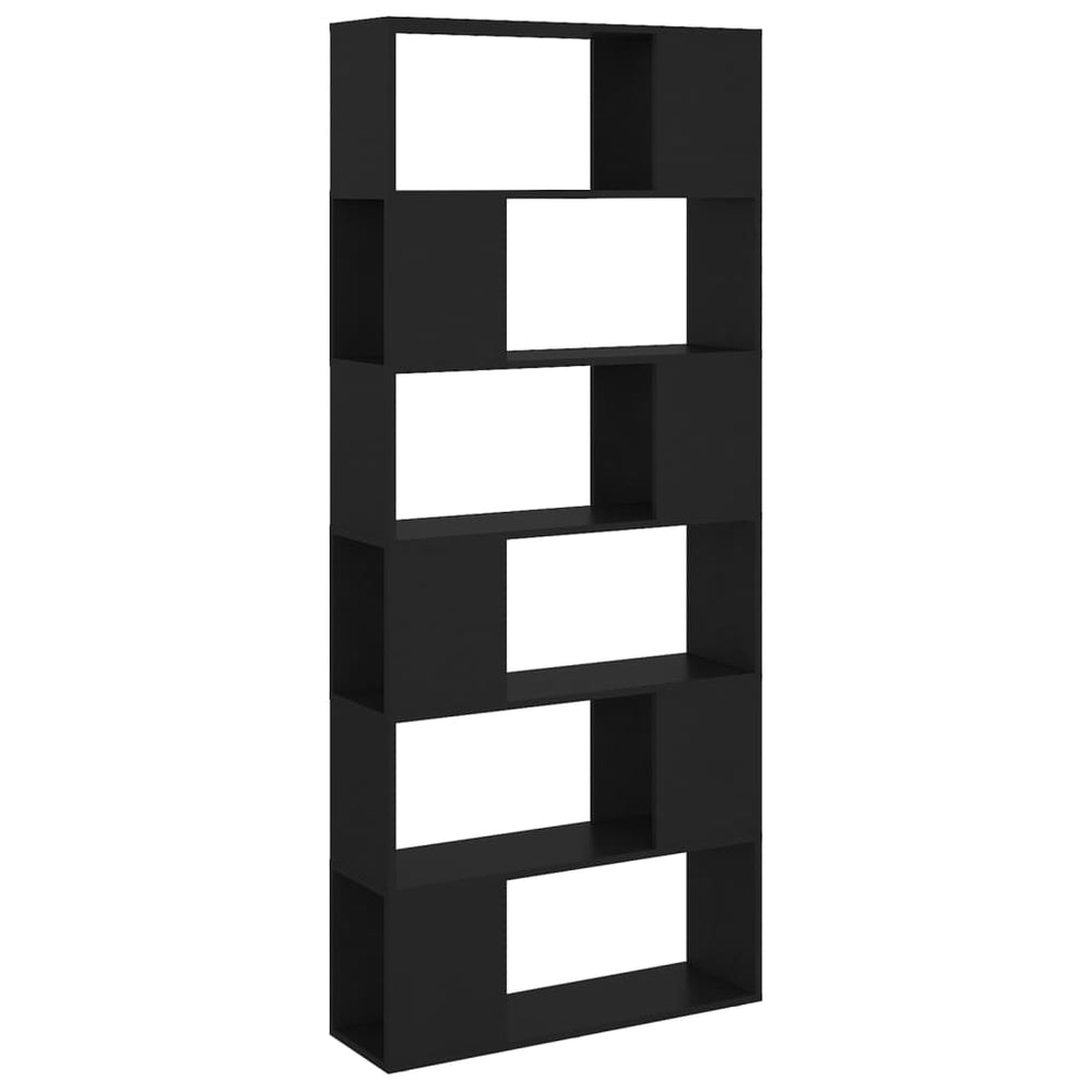 Boekenkast/kamerscherm 80x24x186 cm spaanplaat zwart MeubelReus