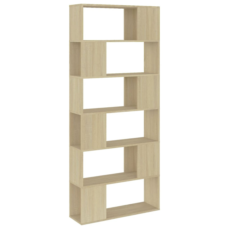 Boekenkast/kamerscherm 80x24x186 cm spaanplaat sonoma eiken MeubelReus