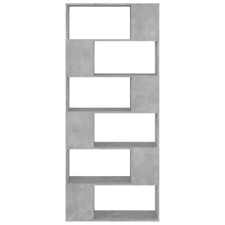 Boekenkast/kamerscherm 80x24x186 cm spaanplaat betongrijs MeubelReus