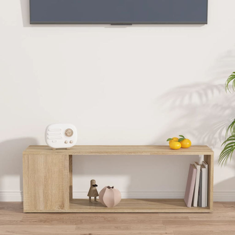 Tv-meubel 100x24x32 cm spaanplaat sonoma eikenkleurig MeubelReus