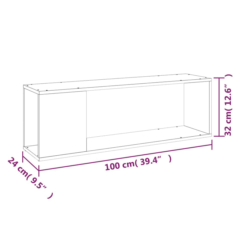 Tv-meubel 100x24x32 cm spaanplaat sonoma eikenkleurig MeubelReus