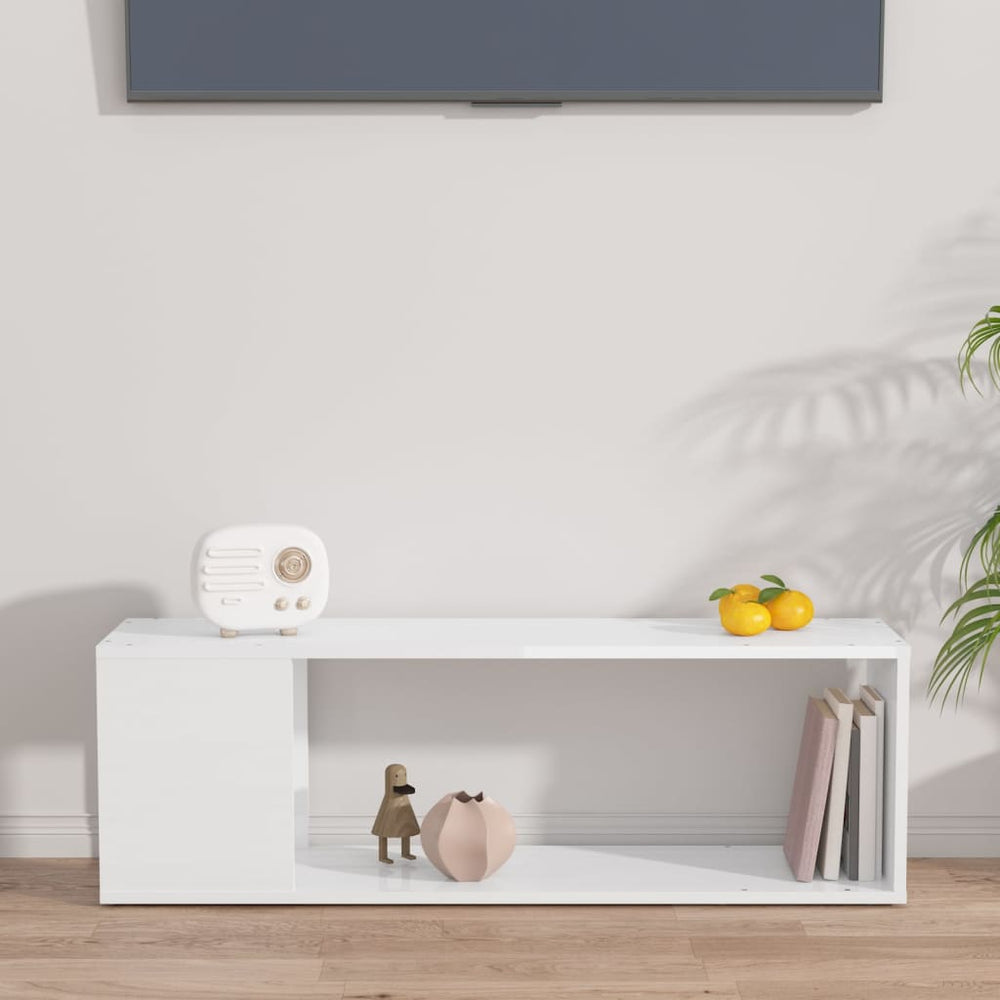 Tv-meubel 100x24x32 cm spaanplaat hoogglans wit MeubelReus