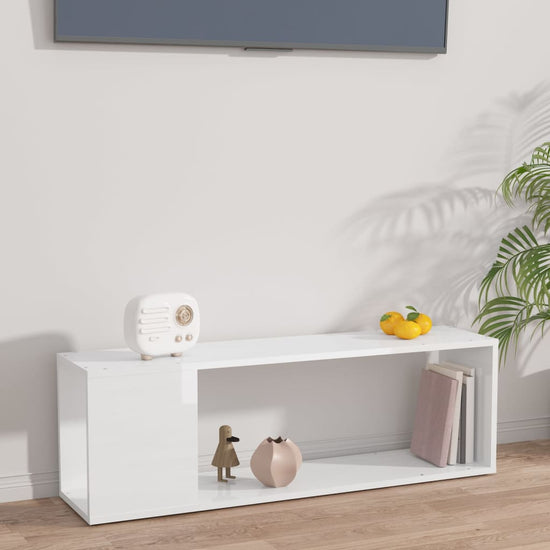 Tv-meubel 100x24x32 cm spaanplaat hoogglans wit MeubelReus