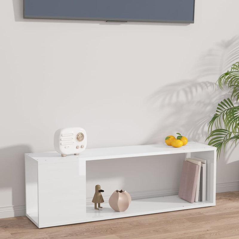 Tv-meubel 100x24x32 cm spaanplaat hoogglans wit MeubelReus
