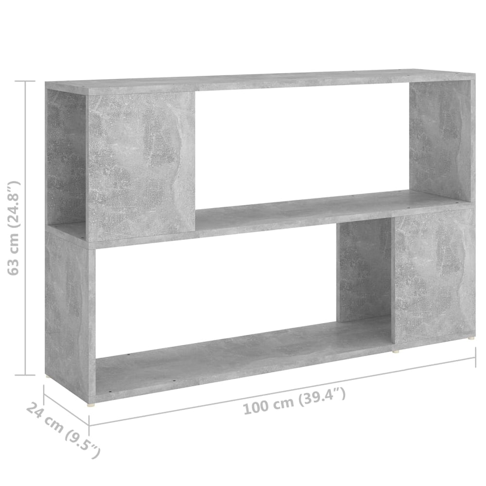 Boekenkast 100x24x63 cm spaanplaat betongrijs MeubelReus